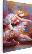 Artaza Canvas Schilderij Ballerina van Olieverf - Ballet - 60x80 - Foto Op Canvas - Canvas Print