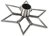 Housevitamin Metalen / Glazen Ster kandelaar / Kaarsenstandaard - 12x11x3 cm - Zwart