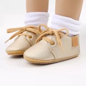 babyschoentjes - eerste baby schoentjes - met rubberen zool -  beige