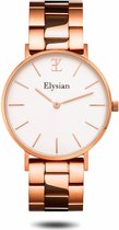 Elysian Horloge Dames - Rose Goud - Schakelband - Roestvrij Staal - Waterdicht 3 Bar - Ø 36mm - Dames Horloge - Ideaal Cadeautje Vrouw