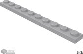 LEGO Plaat 1x10, 4477 Licht blauwgrijs 50 stuks