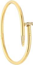 Michelle Bijoux Armband Spijker Witte Stenen One Size Goud JE13697