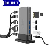 USB C Hub Adapter Laptop Docking Station Macbook Pro Air Chromebook - Oplader Splitter - Kaartlezer - Card Reader - 4K HDMI - 3X USB 3.0 - Micro SD - Lention®