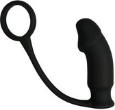 Zwarte Penisring met anaalplug