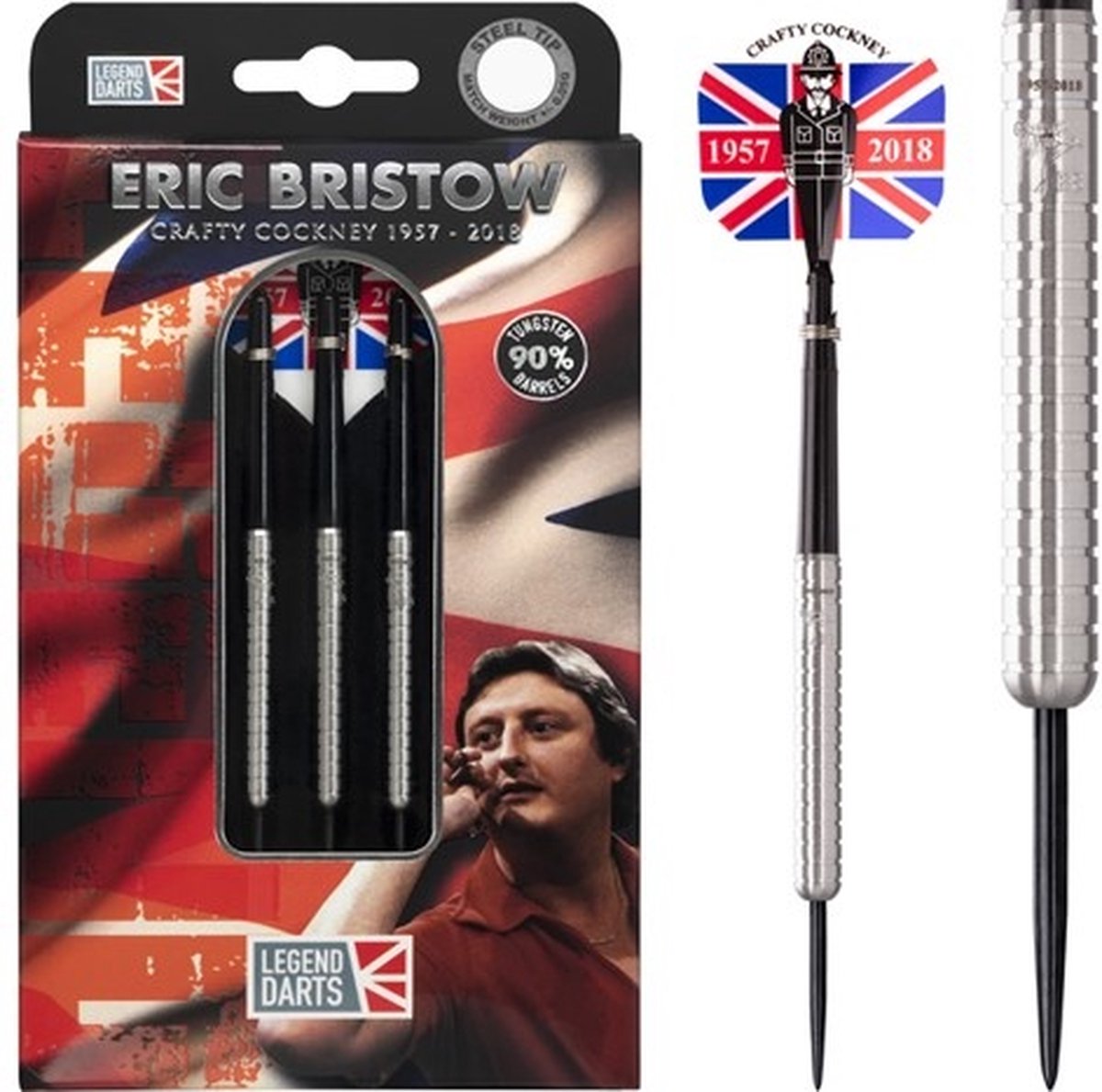 Eric Bristow Crafty Cockney 90% Silver Ringed - Dartpijlen - 24 Gram