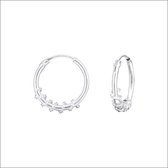 Aramat jewels ® - Gedraaide bali oorringetjes zeeland 14x1.2mm 925 zilver