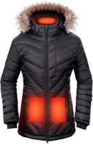 Sailwind verwarmde jas voor dames met powerbank, met afneembare capuchon