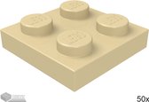LEGO Plaat 2x2, 3022 Tan 50 stuks