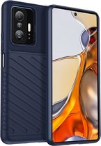 Thunder Design Hoesje Geschikt voor Xiaomi 11T / 11T Pro | Back Cover | Schokbestendig | Dunne Hoes | Flexibel TPU | Blauw