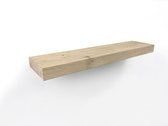 Fotoplank 80 x 15 cm eikenhout recht - Fotoplank hout - Zwevende wandplank - Wandplank hout - Boomstam plank - Muurplank - Muurplank zwevend