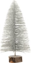 Kerstboom Deco Plastiek Glitter Zilver Small Set van 2 stuks