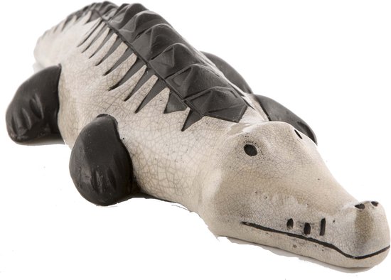 Raku Classic - krokodil - XL - raku geglazuurd beeld