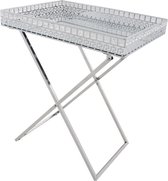 Bijzettafel - Spiegeltafel - Design tafel - tafel - Luxe editie - Metalen bijzettafel - Vierkante editie - Nieuw model - 46 x 34 x 54,5 cm - Tray - Spiegeltray - BESTSELLER