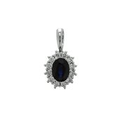 Hanger Saffier En Diamant 0.36ct H Si Halo