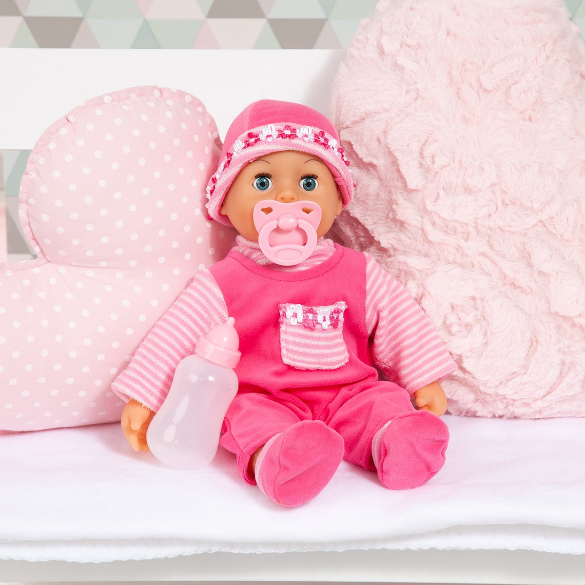 Bayer Design - Babypop First Words Baby 38 cm in roze — afbeelding 2