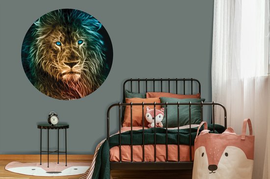 Tizato - Wall Circle Lion - Sticker Mural Cercle Muursticker Autocollant - Ø 146 cm