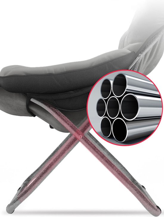 HF aluminium opklapbare bank fauteuil met voetenbank voor binnen, buiten of op de camping