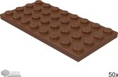 LEGO Plaat 4x8, 3035 Roodbruin 50 stuks
