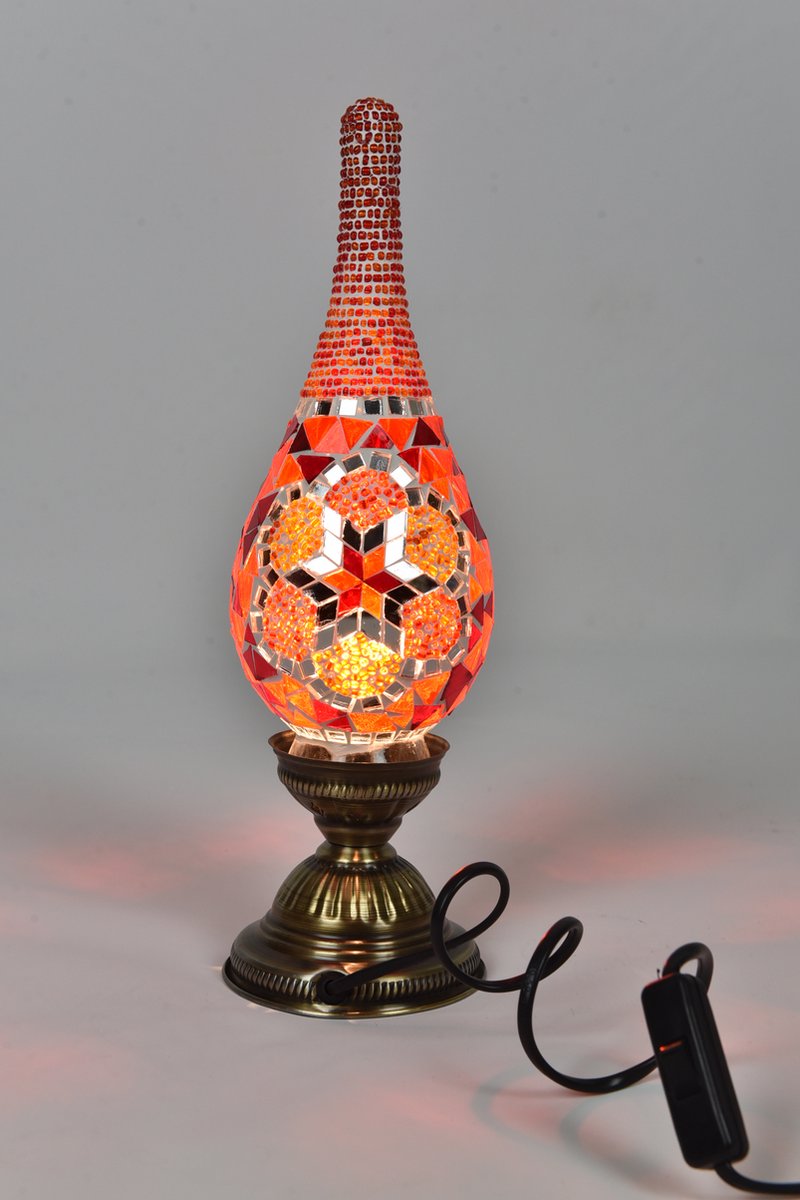 Handgemaakte Oranje Druppel Lamp Turkse Damla tafellamp Oosterse nachtlamp