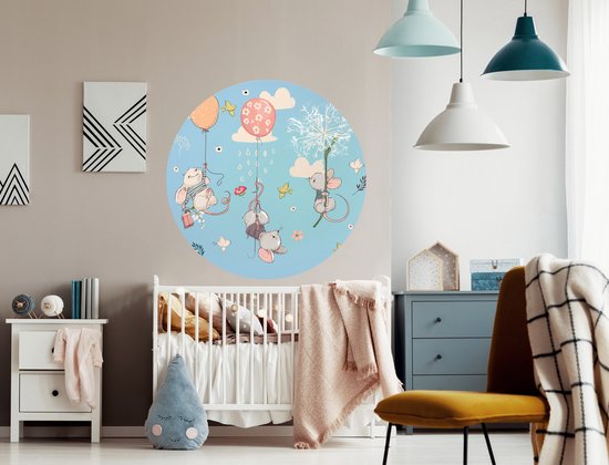 Tizato - Wall Circle Souris - Sticker Mural Cercle Muursticker Autocollant - Ø 91 cm