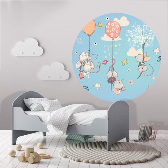 Tizato - Wall Circle Souris - Sticker Mural Cercle Muursticker Autocollant - Ø 91 cm