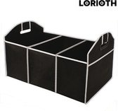LORIOTH® Opbergdoos Kofferbak - Opbergbak Auto - Auto Opbergruimte - Doos Opruimen Auto - Auto Kofferbak Organizer - Inklapbare Organizer met 3 vakken - Zwart