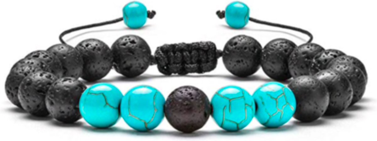 Goedkoopste Kracht/Balans/Aroma Armband Turquoise - grootte verstelbaar - aromatherapie