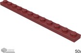 LEGO Plaat 1x12, 60479 Donkerrood 50 stuks