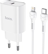 HOCO N14 Smart Charging  - PD 20 Watt Snellader Set - Met USB-C naar Lightning Kabel - Wit
