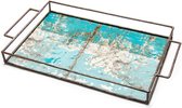 Moogoo Creative Africa - Dienblad 39x25cm - Turquoise - Gemaakt van gerecyclede olievaten