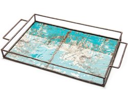 Moogoo Creative Africa - Dienblad 39x25cm - Turquoise - Gemaakt van gerecyclede olievaten