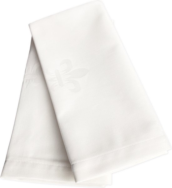 Witte franse lelie damast servetten (Hotelkwaliteit: bol.com
