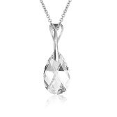 Montebello Ketting Pia DZ417H - Swarovski® Druppel - 925 Zilver Gerhod. - 16mm - 42cm