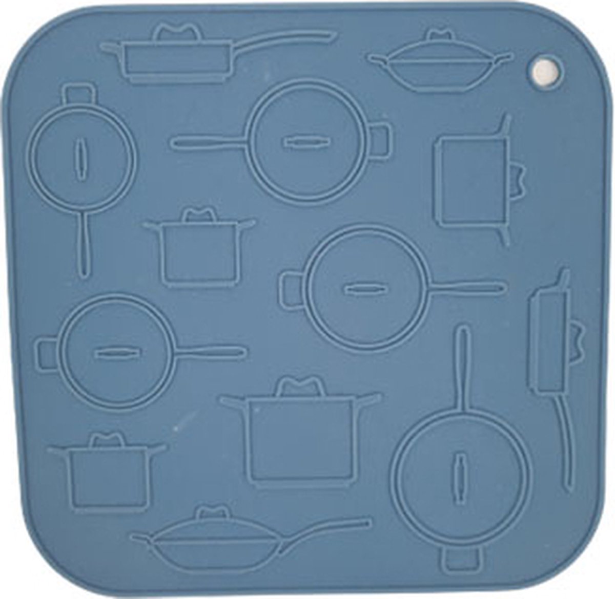Pannen onderzetters - Siliconen - Blauw - Set van 2 - 16,5 x 16,5 cm