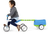 Chillafish Quadie+Trailie vierwieler met aanhanger voor kinderen van 1-3 jaar, verstelbare zithoogte, opbergruimte in het zitje, wielen zijn geluidloos en maken geen krassen, met leuke stickers, Blauw