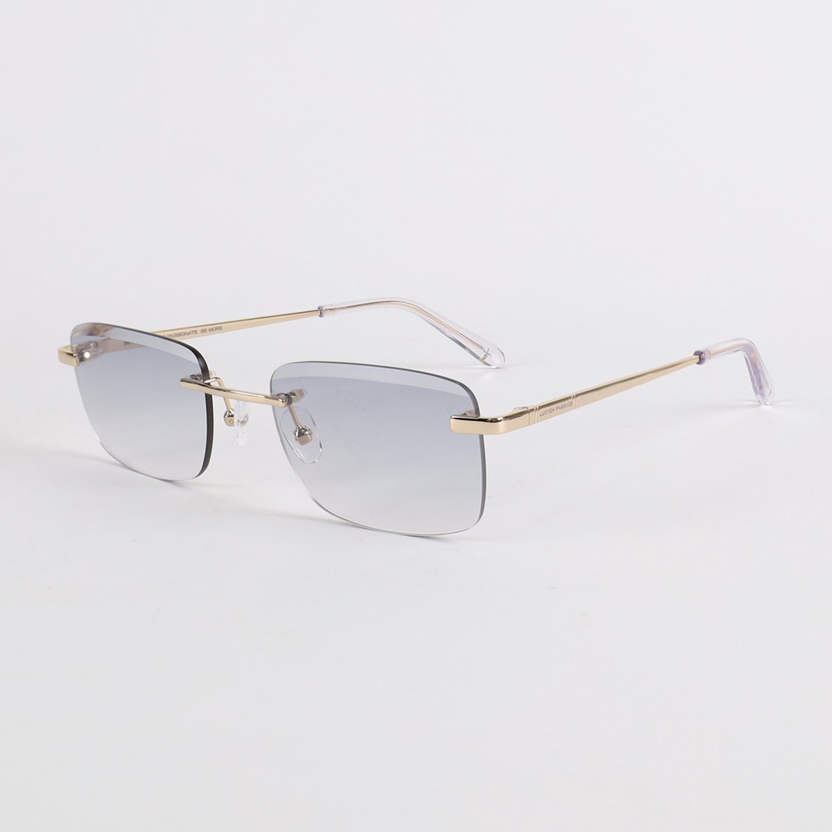 Lucien Fabrice - Crystal - Gold - Gradient Grey - Zonnebril - Sunglasses - Eyewear - Unisex - Dames - Heren