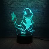 Klarigo®️ Nachtlamp – 3D LED Lamp Illusie – 16 Kleuren – Bureaulamp – Pokemon Kaarten - Charmander – Sfeerlamp – Nachtlampje Kinderen – Creative  - Afstandsbediening