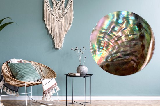 WallCircle - Cercle mural - Cercle mural - Coquillage - Nacre - Bois - Aluminium - Dibond - ⌀ 120 cm - Intérieur et Extérieur XXL