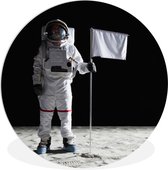 WallCircle - Wandcirkel ⌀ 60 - Maan - Ruimte - Astronaut - Ronde schilderijen woonkamer - Wandbord rond - Muurdecoratie cirkel - Kamer decoratie binnen - Wanddecoratie muurcirkel - Woonaccessoires