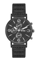 Lee Cooper LC06590.651 - Horloge - Analoog - Heren - leren band - Zwart