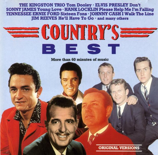Country's Best, albumcover met Elvis Presley, Johnny Cash en anderen. Tekst: 'More than 60 minutes of music'.