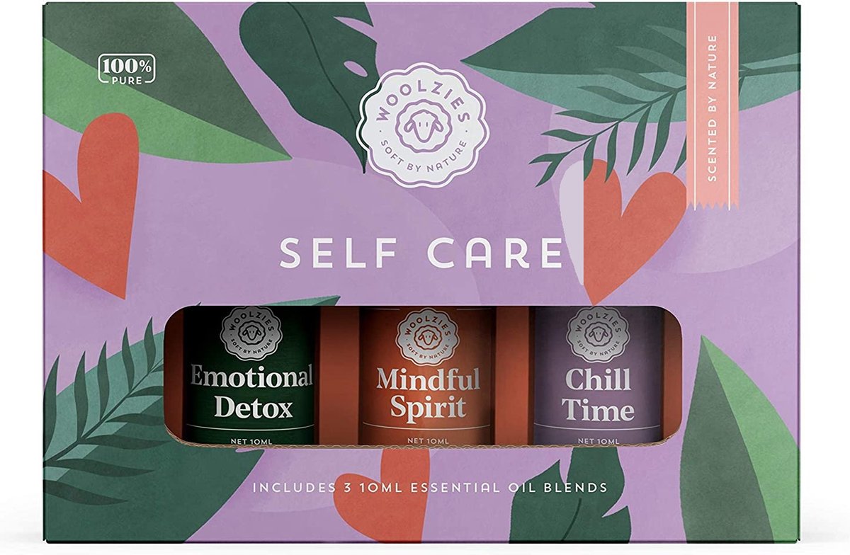 Goedkoopste Woolzies Self Care Essential Oil Set Includes Emotional Detox, Mindful Spirit, Chill Time Blends