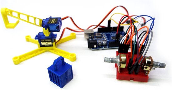 Arduino kit / experimenteerdoos voor beginners / kinderen (vanaf 7 jaar) - Spelend leren door een bestuurbare hijskraan te bouwen en zo te ontdekken hoe elektronica werkt - Een voorbereiding op programmeren