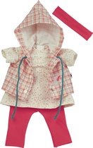 Schildkröt poppenkleding kledingset rood roze voor babypop van 37cm
