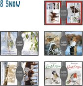 Kerstkaarten – 50 Stuks - 10 x 14 cm – 10 Designs – K-153 Snow