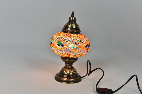 Lampe de table turque Handgemaakt multicolore Eclairage d'ambiance Lampe de nuit orientale