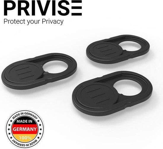 Privise - Webcam cover- 3 stuks - Webcamcovers - Laptop schuifje camera - privacy schuifje - smartphone - ipad - laptop - Tablet Cover - Zwart - Spyslide - Privise