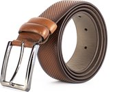 Heren Riem van Buffelleer 3.5cm / Buffelleren Broekriem Heren Bruin