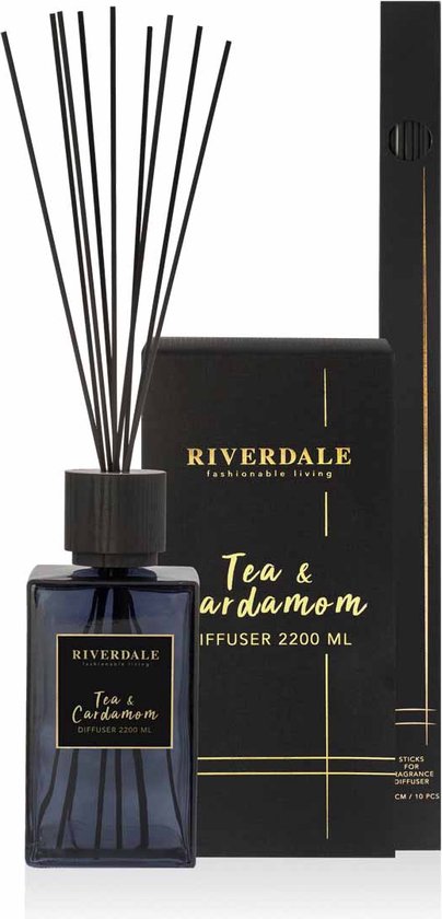 Riverdale Deluxe Geurstokjes Tea & Cardamom - 2200ml Zwart |