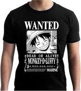 ONE PIECE Tshirt "Wanted Luffy BW" man SS black new fit